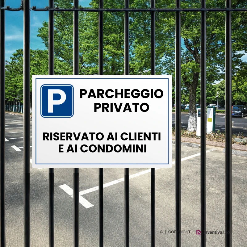 Cartello per parcheggio privato