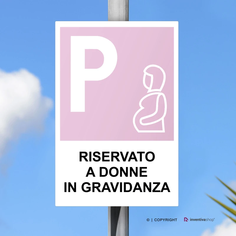Cartello per parcheggio riservato a donne in gravidanza