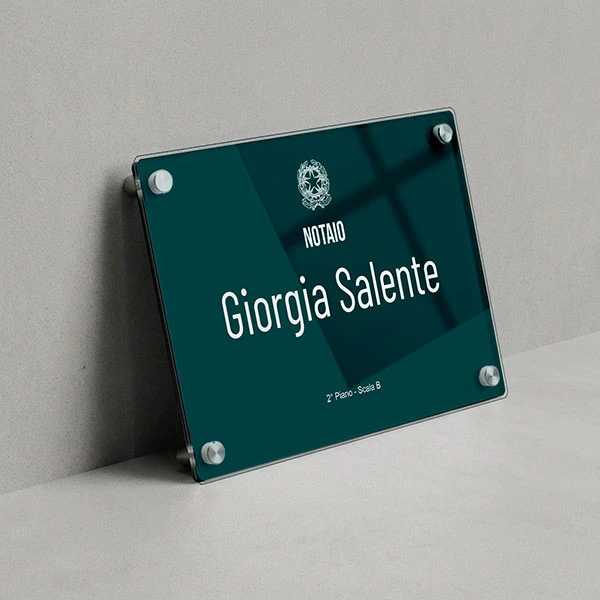 Targa Notaio Singola lastra Plexiglass