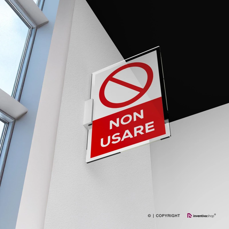 Cartello non usare con testo mod. verticale
