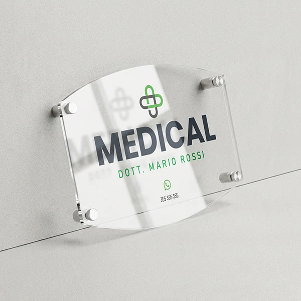 Targa Studio Medico Singola lastra Plexiglass