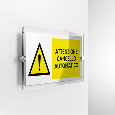 Cartello attenzione cancello automatico mod. 2:1