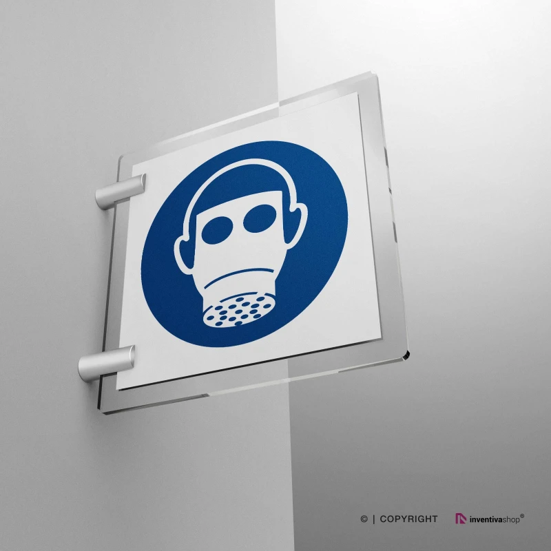 Cartello protezione delle vie respiratorie obbligatoria M017