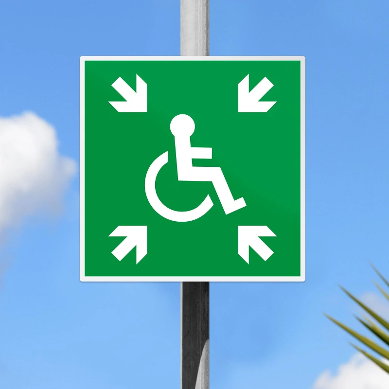 Cartello rifugio temporaneo d'emergenza disabili E024