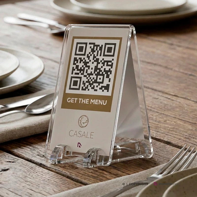 Cavaliere da tavolo ristorante con QR code