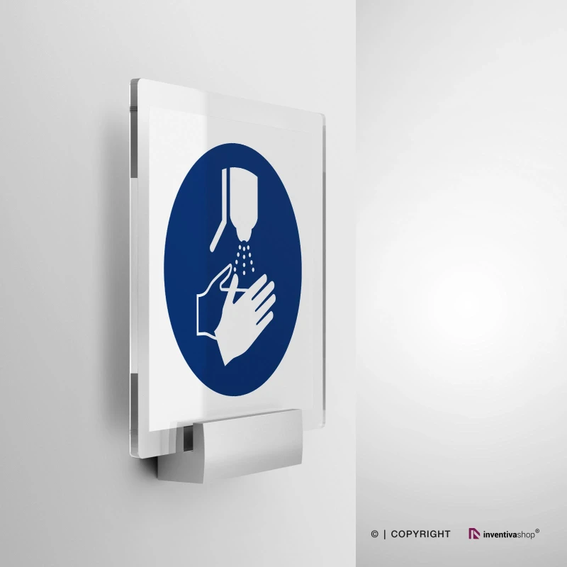 Cartello obbligatorio disinfettare le mani M061