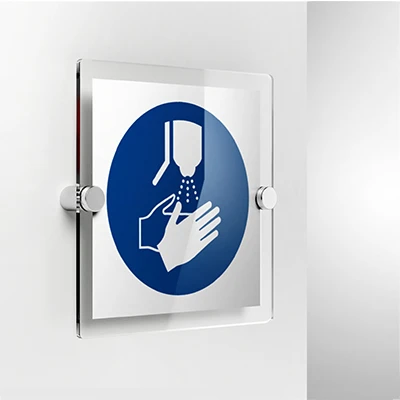Cartello obbligatorio disinfettare le mani M061