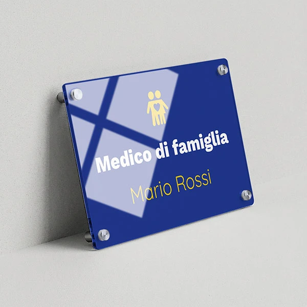 Targa Studio Medico Singola Lastra Plexiglass
