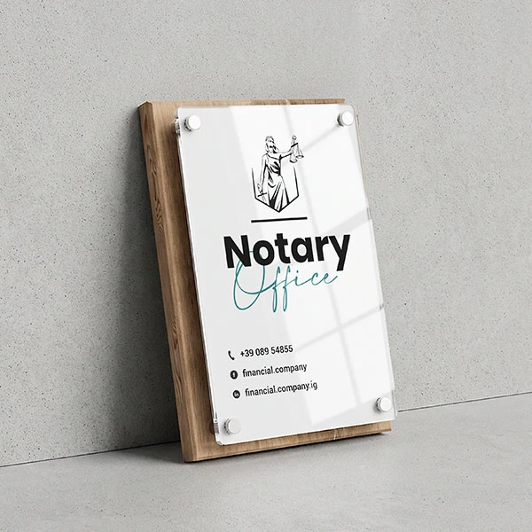 Targa Notarile Doppia Lastra Wood