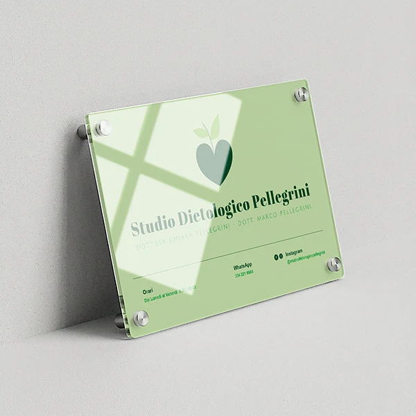 Targa Studio Dietologico Singola Lastra Plexiglass cm 50x33