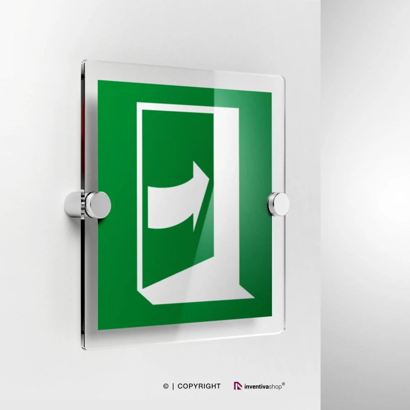 Cartello senso di apertura porta d'emergenza E022 / E023 / E057 / E058