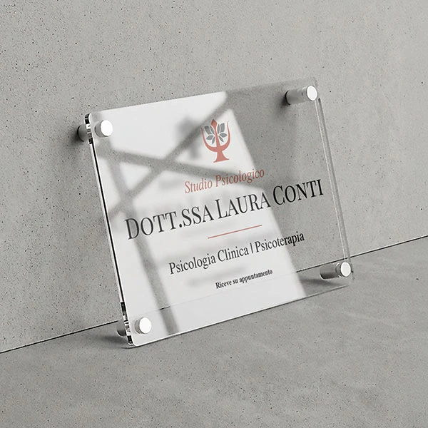 Targa Studio Psicologico Singola Lastra PLexiglass