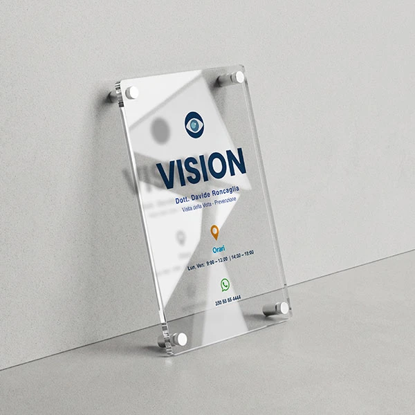 Targa Studio Medico Singola Lastra Plexiglass