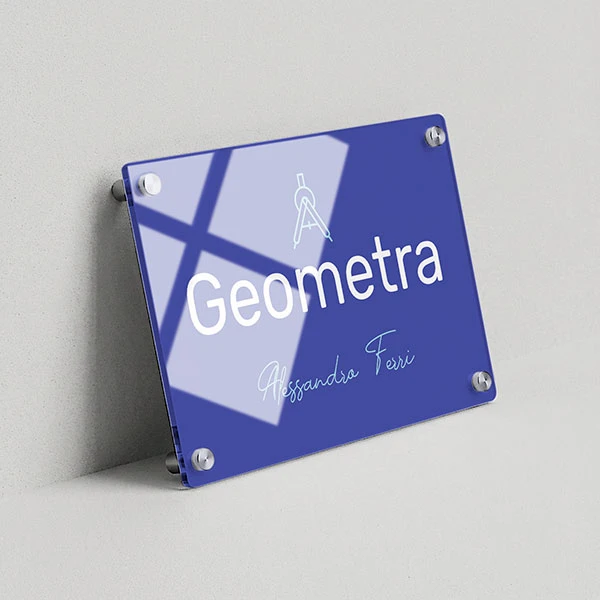 Targa Studio Tecnico Singola Lastra Plexiglass Orizzontale