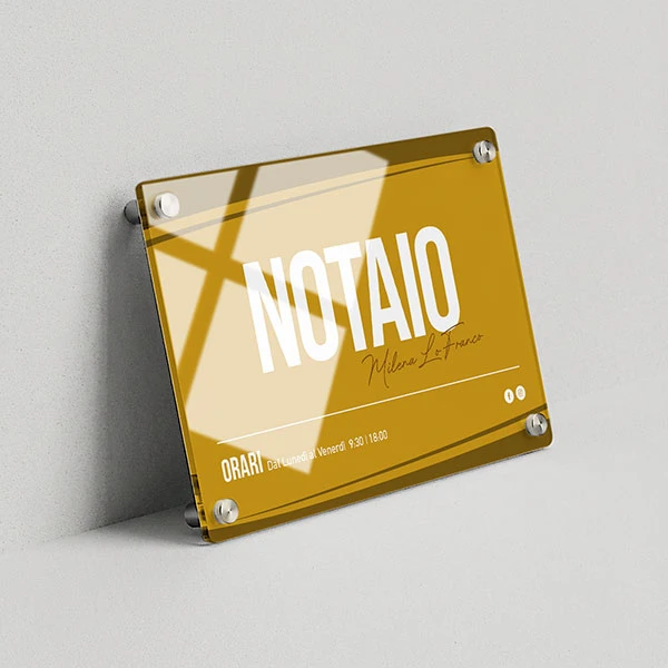 Targa Notaio Singola lastra Plexiglass