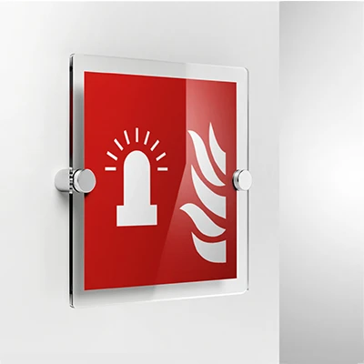 Cartello con luce lampeggiante allarme antincendio F018