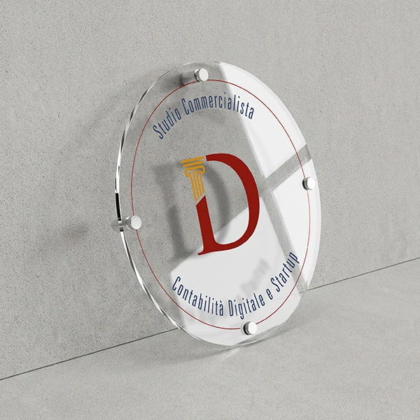 Targa Studio contabile Singola Lastra Plexiglass