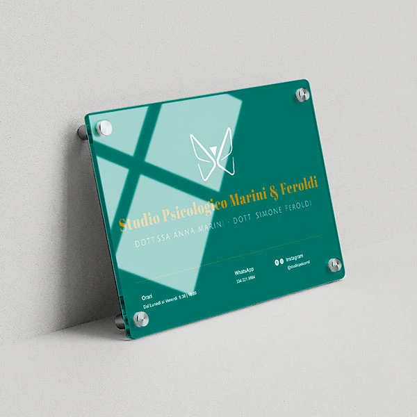 Targa Studio Psicologico Associato PLexiglass Singola Lastra