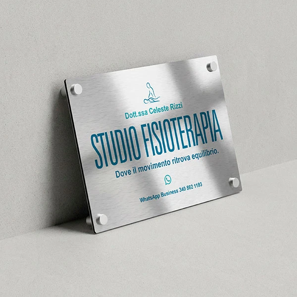 Targa Studio Fisioterapia Singola Lastra Alluminio