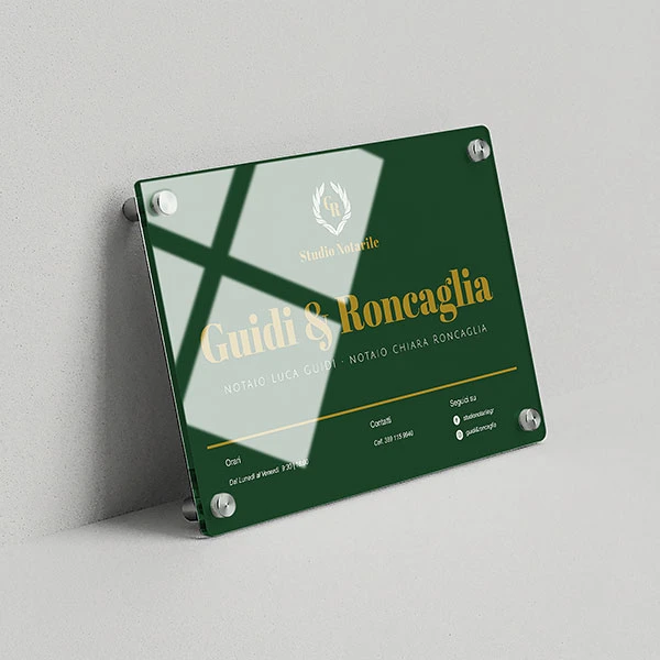 Targa Studio Notarile Associato Singola Lastra Plexiglass