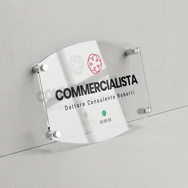 Targa Commercialista Singola Lastra Plexiglass