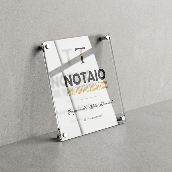 Targa Notaio Singola lastra Plexiglass