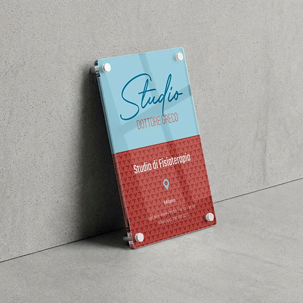 Targa Studio Fisioterapia Singola Lastra Plexiglass