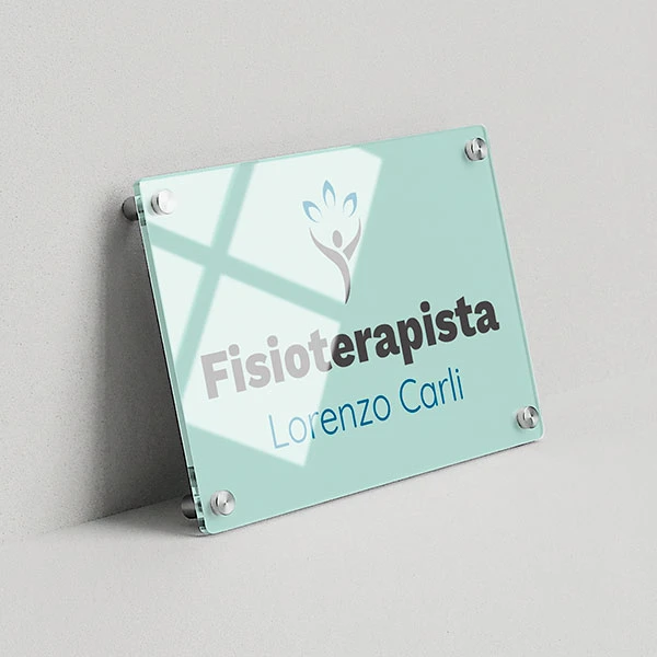 Targa Fisioterapista Singola Lastra Plexiglass