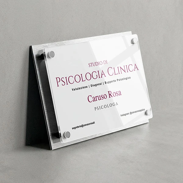 Targa Studio di Psicologia Doppia Lastra fondo Alluminio