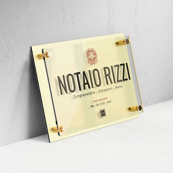 Targa Notaio Doppia Lastra Alluminio