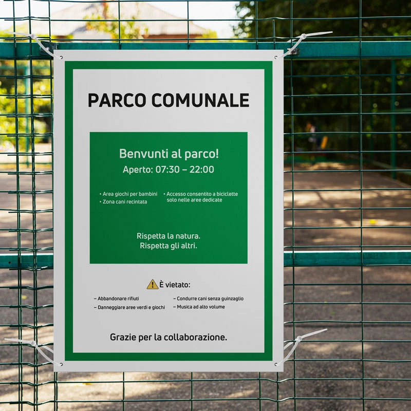 Cartello verticale con fascette in forex