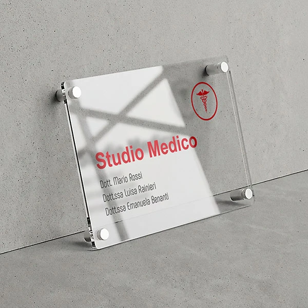 Targa Studio Medico Singola lastra Plexiglass
