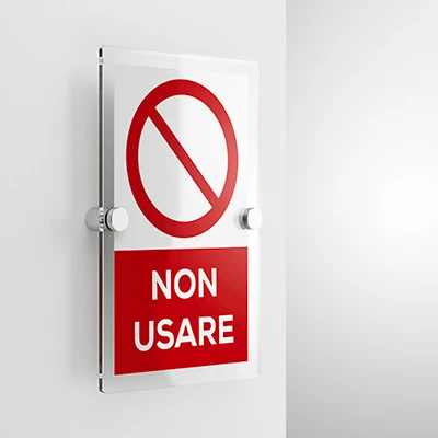 Cartello non usare con testo mod. verticale