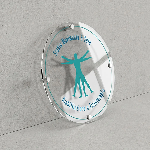 Targa Studio Fisioterapia Singola Lastra Plexiglass