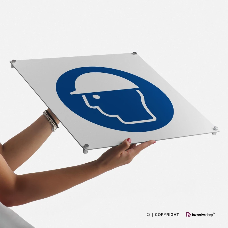 Cartello casco di protezione obbligatorio M014