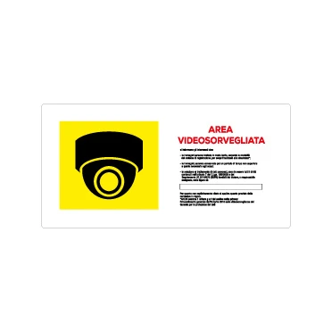 Area videosorvegliata con sistema 360° con legge giallo