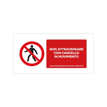 Non attraversare con cancello in movimento