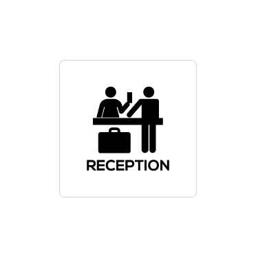 Reception hotel A con scritta
