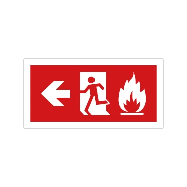 Uscita d'emergenza antincendio a sinistra
