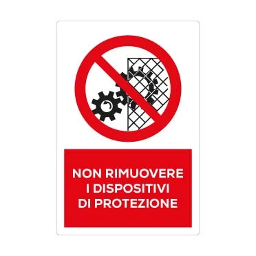Non rimuovere i dispositivi di protezione
