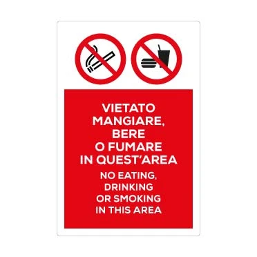 Vietato mangiare, bere o fumare in quest'area
