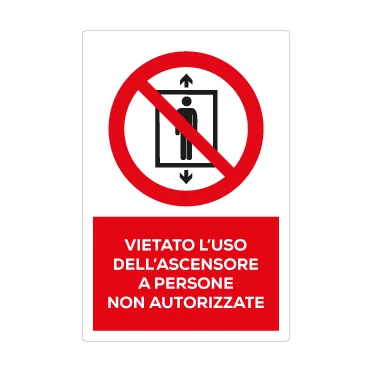 Vietato l'uso dell'ascensore a persone non autorizzate