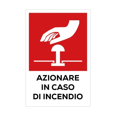 Azionare pulsante in caso di incendio