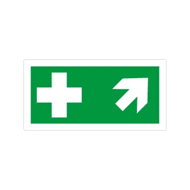 Pronto soccorso con freccia obliqua destra su