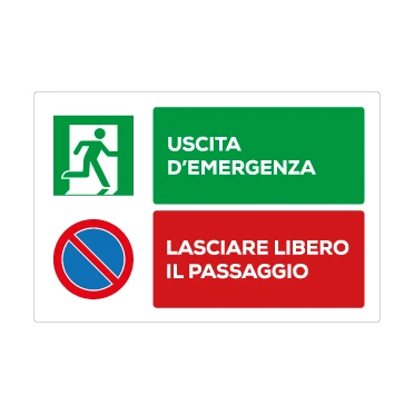 Uscita d'emergenza e divieto lasciare libero il passaggio