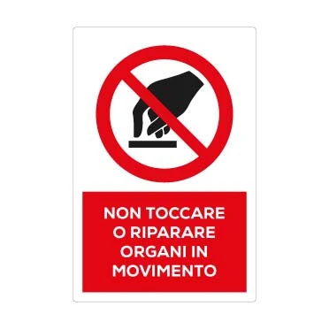 Non toccare o riparare organi in movimento