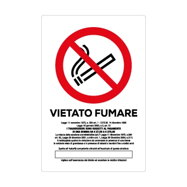 Vietato fumare con legge