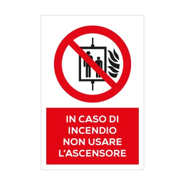 In caso di incendio non usare l'ascensore