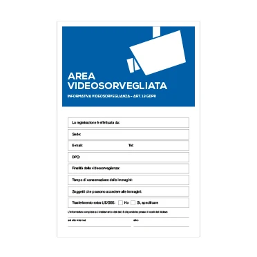 Area videosorvegliata con legge