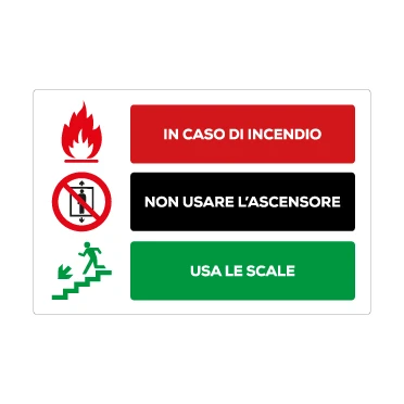 Non usare ascensore in caso di incendio, usa le scale